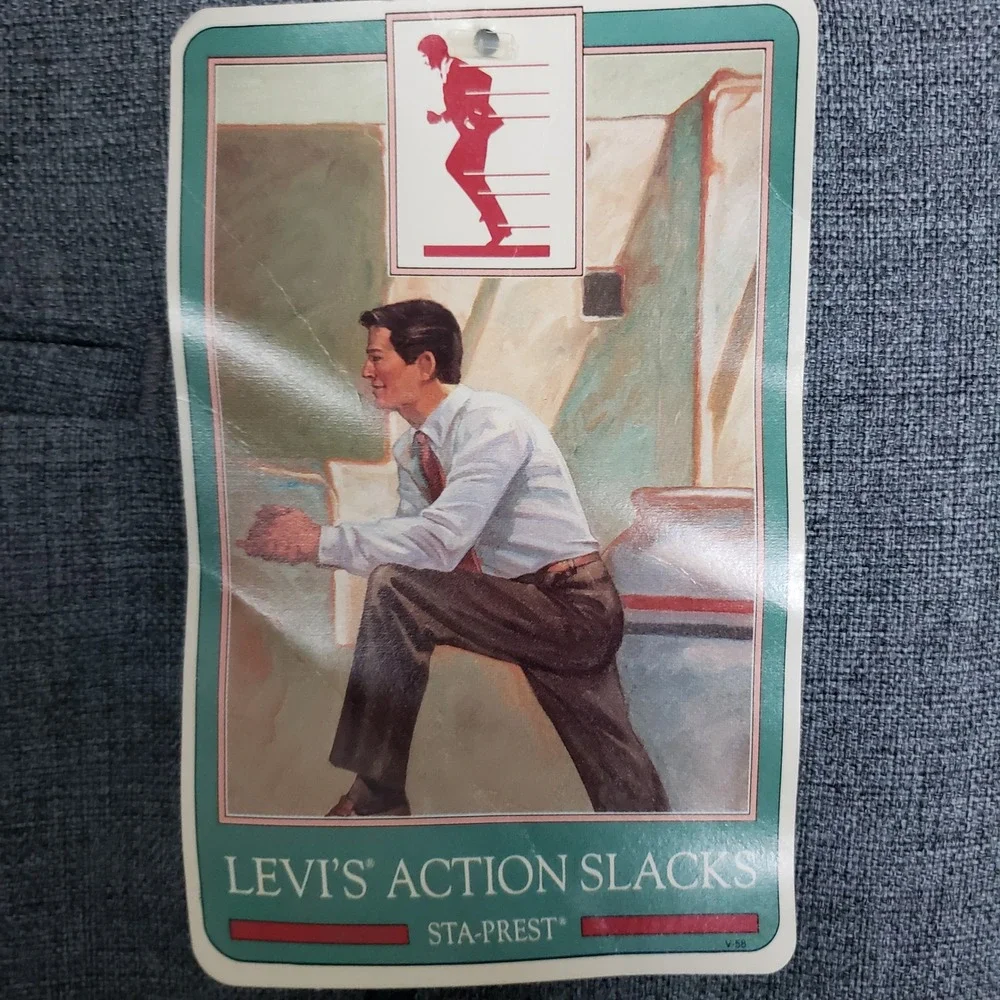 Vintage Levi's Menswear Action Slacks Pants Gray Retro 70's Style Size 30x32 NWT